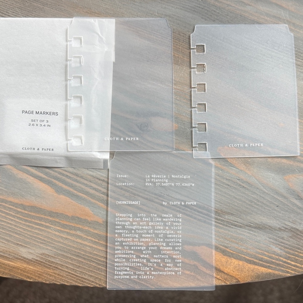 Cloth & Paper Translucent Page Markers – Clear (Set of 3)